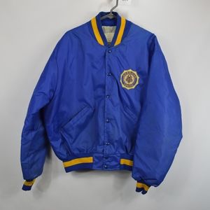 Delong Mens XL American Legion Bomber Jacket Blue